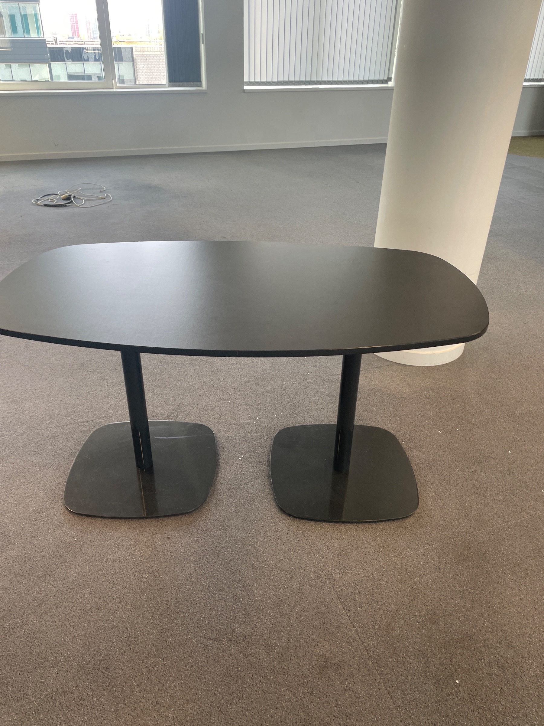140cm Black Metal Meeting Table product image 1