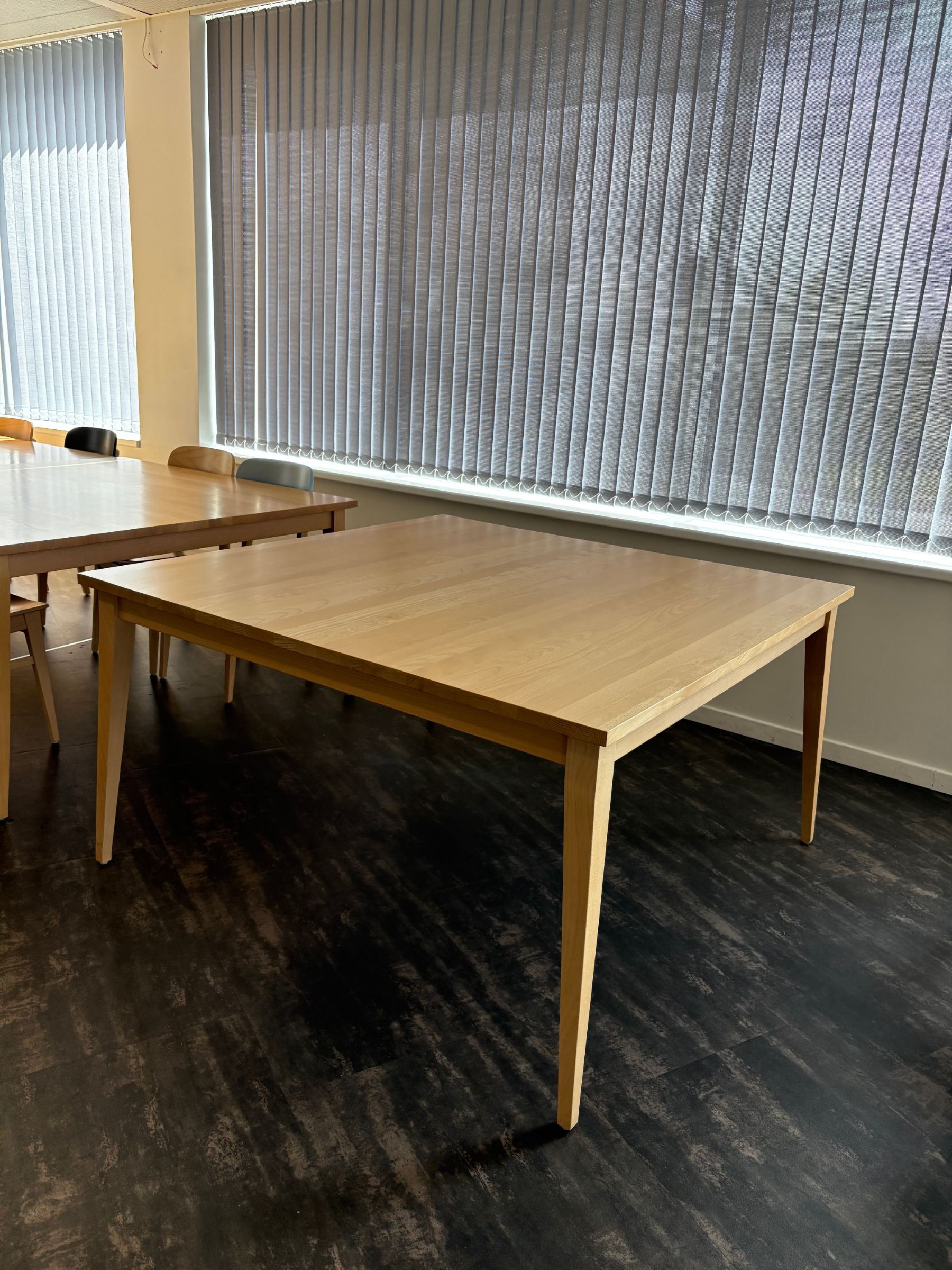 140cm Tan Wood Square Table product image 1